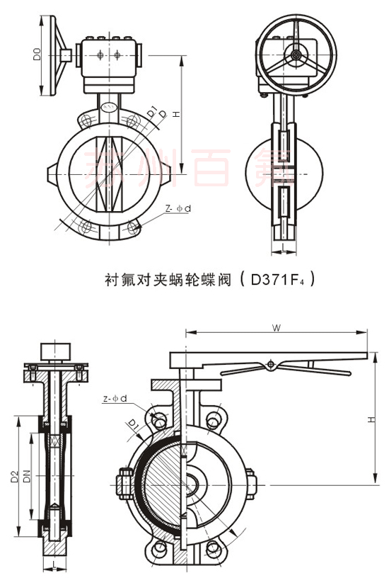 D371F46型襯氟蝶閥(圖1)